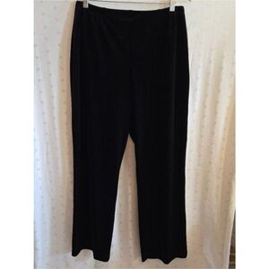 Chico's Classic Black Wide Leg Stretch Velvet Pants Size 3 Short